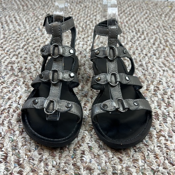 Cole Haan Deandra Leather Gladiator Sandal in Gunsmoke Metallic - Picture 4 of 12